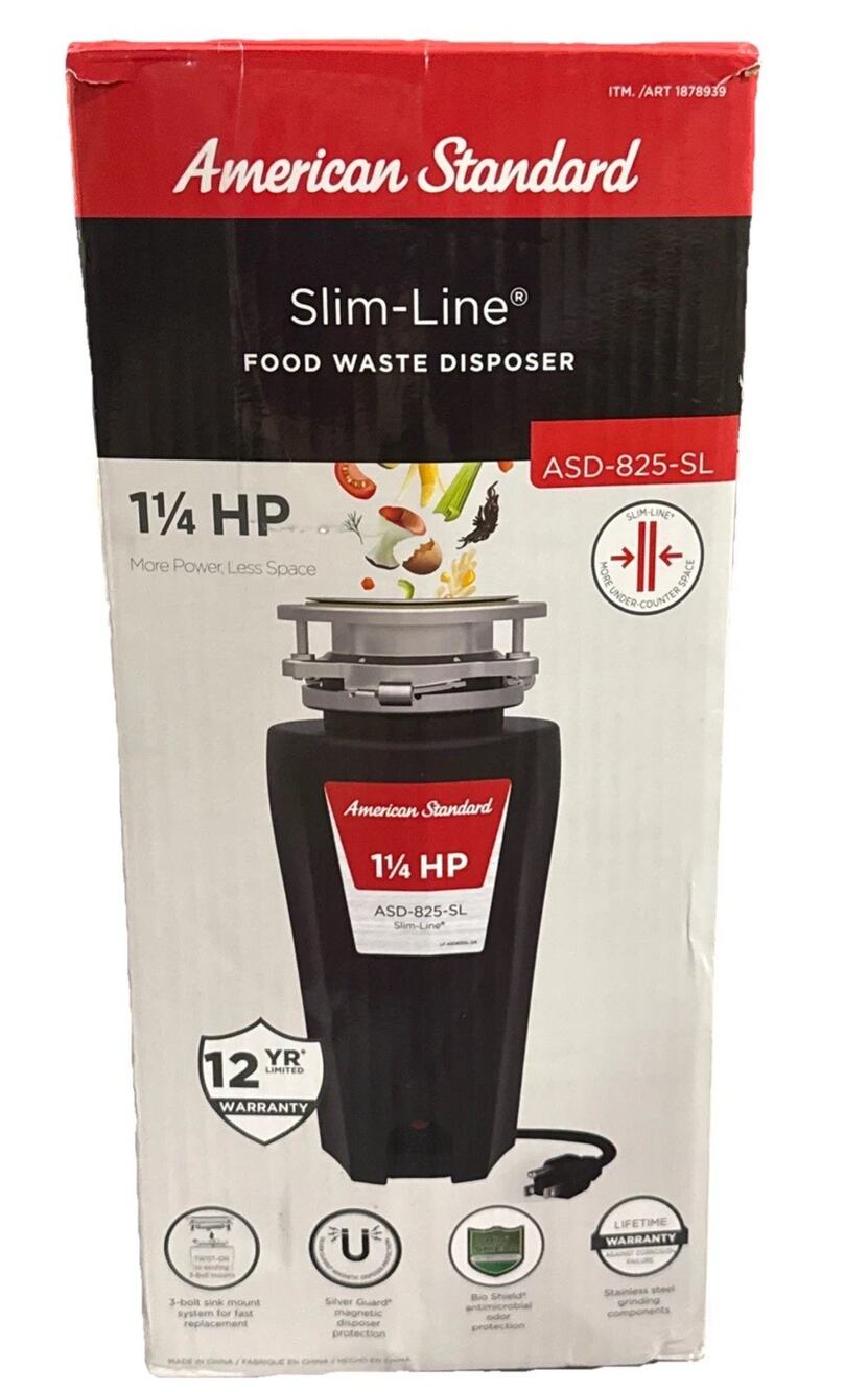 American Standard ASD-825-SL Slim Line 1.25 HP Food Waste Disposer BLACK OEM